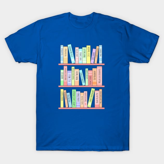 Classics Bookshelf T-Shirt by sombrasblancas